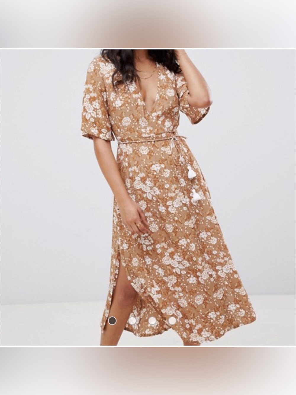 Faithfull the Brand Rivera Floral Wrap Midi Dress